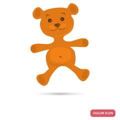 Teddy bear color flat icon