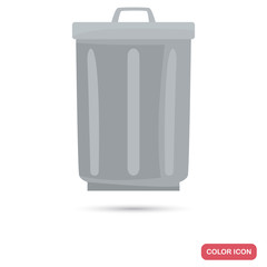 Outdoor trash tank color flat icon