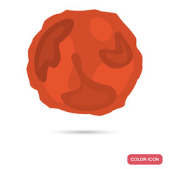 Mars planet color flat icon
