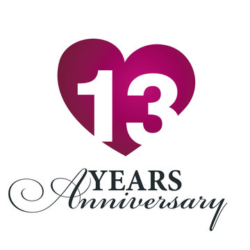 13 years anniversary white background