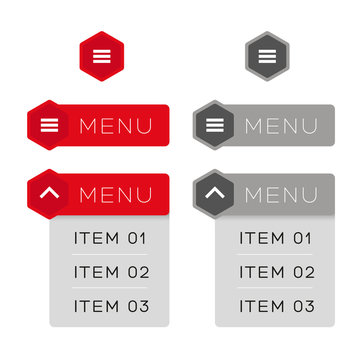 Mobile UI Dropdown Menu Icon Set