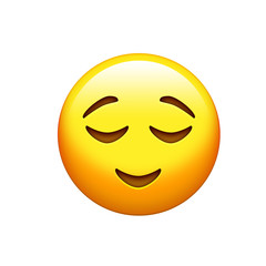 Isolated yellow delightful smiley face icon