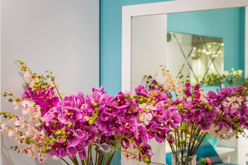 bouquet of flowers in a vase an interior