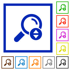 Scrolling search results flat framed icons