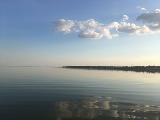 lake on evening 