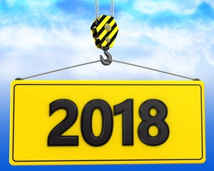 3d crane hook with 2018 sign