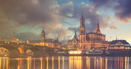 Panoramic image of Dresden, Germany-retro styling, vintage