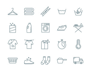 Fototapeta premium Laundry vector icons set