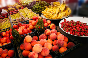 Fruits and vegetables. Bazaar, market of fresh products.