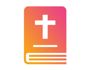 colorful gradient isolated glitter golden holy bible book icon