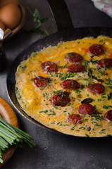 Omelette with sausage