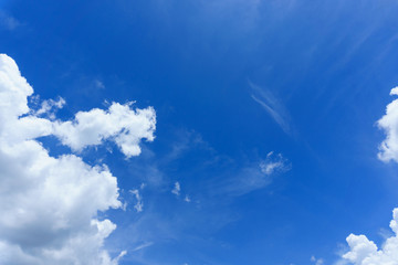 Beautiful and Amazing.Blue sky with clouds and sunshine for background