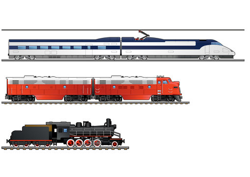 illustration of trains