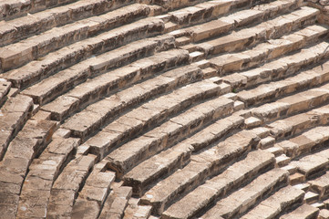 Seats and stairs in antique roman amphitheater