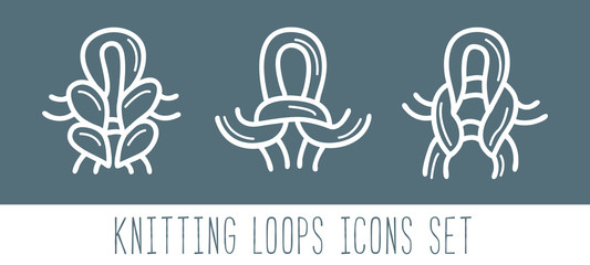 Knitting and needlework icon set