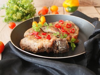 Pork cutlet on a bone