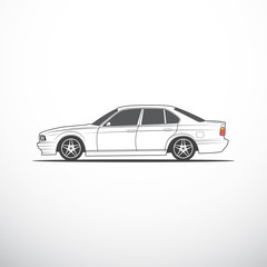 Vector sketch of german car. Side view