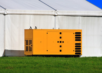 Container with industrial equipment for power plant