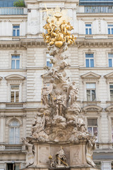 Fototapeta na wymiar Vienna, Plague Column or Holy Trinity column located on the Graben, a street in the inner city of Vienna, Austria.