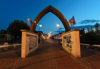 The arch in Zory after sunset. © velishchuk