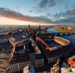 Evening over the Dresden city