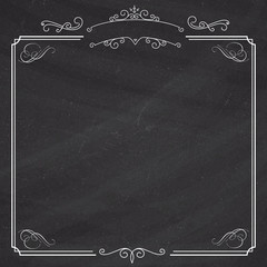 Ornamental retro elegant black border and white album  background © Andy