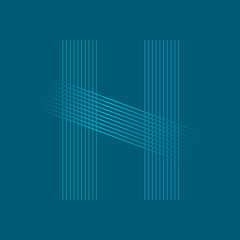 Letter H Logo Luxury design vector template Linear. Type Character Symbol Logotype