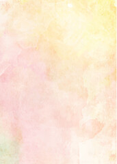 Soft yellow and pink watercolor paper background - obrazy, fototapety, plakaty