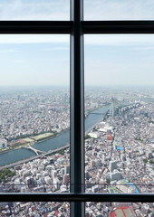 Fototapeta na wymiar Japan Tokyo city from sightseeing tower