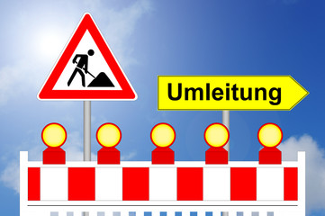 Umleitung durch eine Baustelle