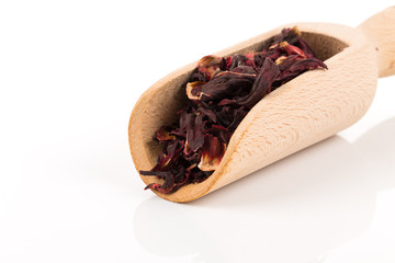 Heap of aromatic Hibiscus tea