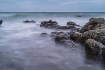 Hartland, Devon, United Kingdom, Dramatic Seascape, eerie rock formation