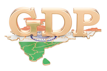 gross domestic product GDP of India concept, 3D rendering