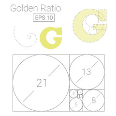 golden ratio template logo vector illustration fibonacci