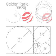 golden ratio template logo vector illustration fibonacci