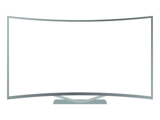 Isolated vector dark grey curved borderless television