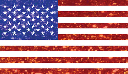 Luxury red and blue glitter United States country flag icon