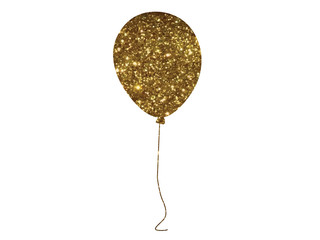 Vector cutout golden glitter of isolated gathering event air balloon