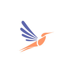 Hummingbird logo template for business industry, healthcare, spa