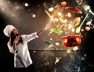 Magic chef ready to cook a new dish
