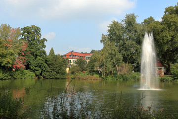 Springbrunnen vor dem Schloss Berge in Gelsenkirchen