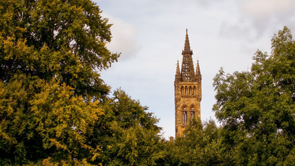 Fototapeta na wymiar Glasgow University tower.