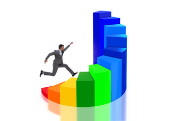 Career development with stairs in business concept