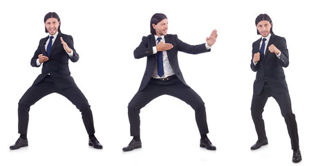 Young businessman isolated on the white background