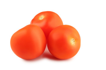 Red tomatoes isolated on white background