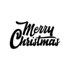 Merry Christmas, xmas badge with handwritten lettering, Lettering design card template Creative typography for Holiday Greeting Gift Poster