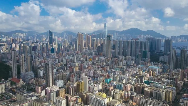 Aerial timelapse video of Hong Kong in daytime