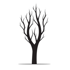 Black Tree. Vector Illustration.