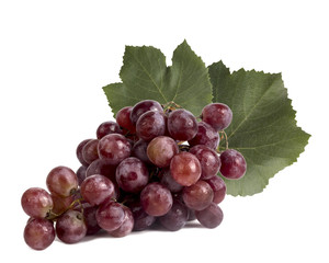pink grapes with leaves