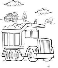 Printed roller blinds Cartoon draw Dump Truck Construction Vector Illustration Art